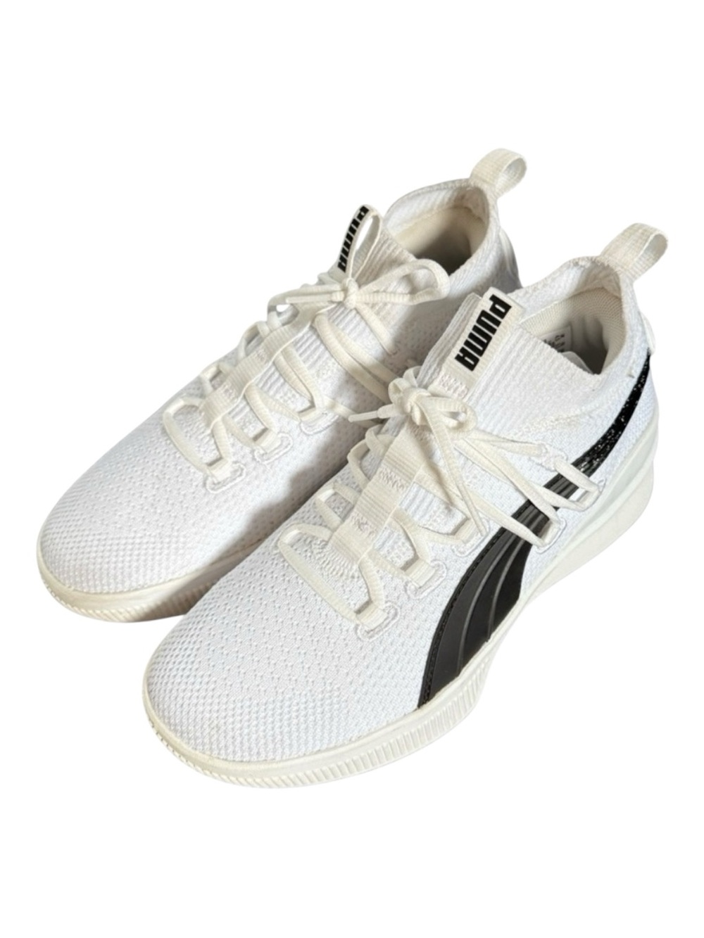 Puma Clyde Court Sneakers GW Jr Boys White Mesh with Black Stripe, size 5.5 - Picture 2 of 8